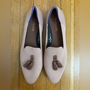 Rothy's Women's Blush Pink and Brown Tassel Almond Toe Loafers